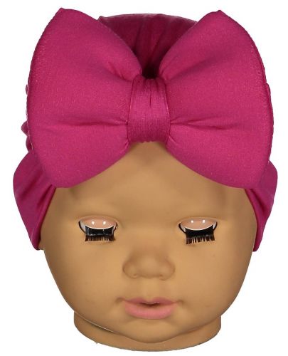 Бебешка шапка тип тюрбан NewWorld - Цикламена - 1