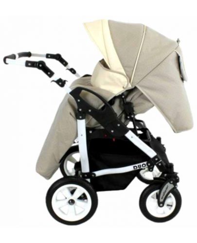 Бебешка количка за близнаци Adbor - Duo Stars, цвят D-03, черна - 5