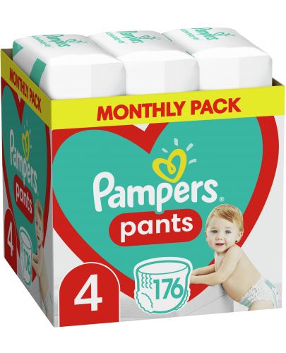 Бебешки пелени гащи Pampers 4, 176 броя - 2