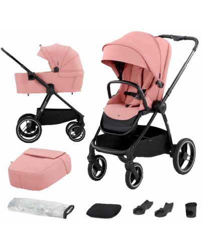 Бебешка количка 2 в 1 KinderKraft - Nea, Ash Pink - 1