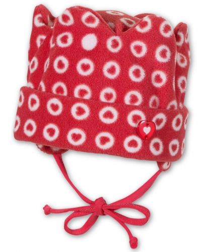 Бебешка зимна шапка Sterntaler - Червено-бяло, 49 cm, 12-18 месеца - 1