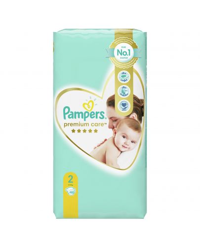 Бебешки пелени Pampers - Premium Care 2, 46 броя  - 2