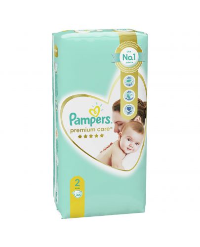 Бебешки пелени Pampers - Premium Care 2, 46 броя  - 1