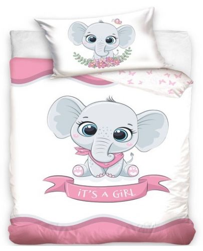 Бебешки спален комплект от 2 части Sonne Home - Little Elephant Pink - 1