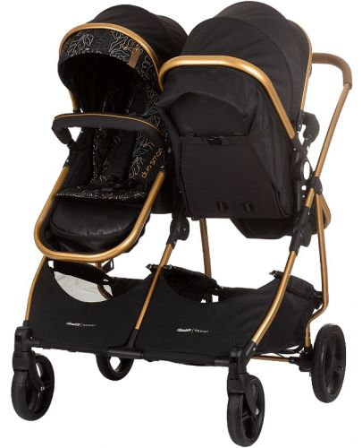 Бебешка количка за близнаци Chipolino - Дуо Смарт, обсидиан/листа - 4
