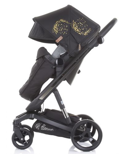 Бебешка количка Chipolino Електра - Черна рама, злато - 8