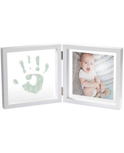 Бебешки отпечатък Baby Art - My Baby Style, със снимка (бяла рамка и прозрачно паспарту) - 1