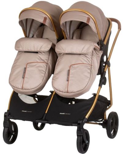 Бебешка количка за близнаци Chipolino - Дуо Смарт, златно бежово - 7