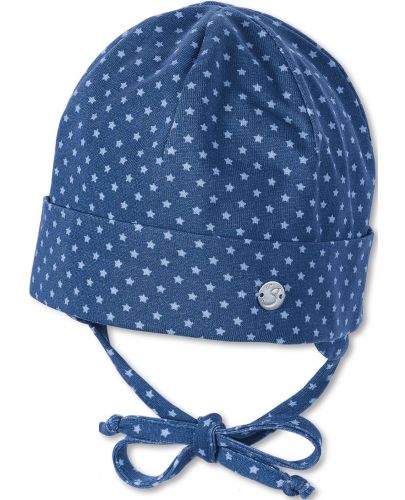 Бебешка шапка с UV 30+ защита Sterntaler - На звезди, 39 cm, 3-4 месеца, синя - 1