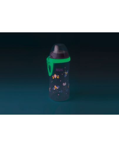 Бебешко шише с твърд накрайник Nuk - Glow in the Dark, розово, 300 ml - 2