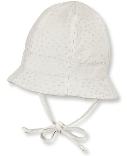 Бебешка лятна шапка с UV 50+ защита от трико Sterntaler, 43 cm, 5-6 месеца, бяла - 1