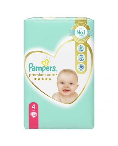 Бебешки пелени Pampers - Premium Care 4, 68 броя  - 2