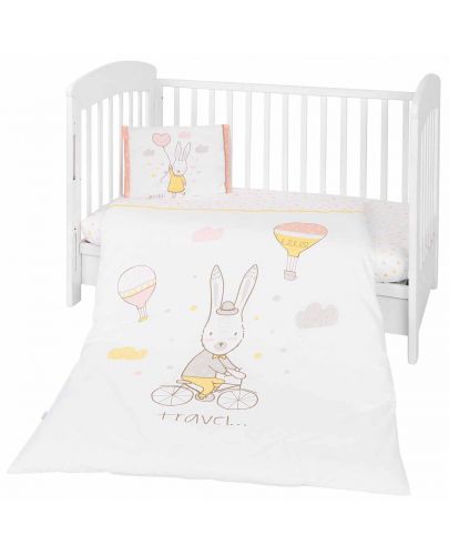 Бебешки спален комплект 3 части KikkaBoo - Rabbits in Love - 1