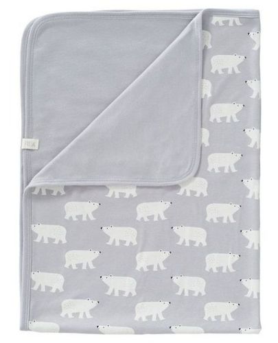 Бебешко одеяло от органичен памук Fresk - Polar bear, 80 х 100 cm  - 1