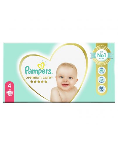 Бебешки пелени Pampers - Premium Care 4, 104 броя  - 2