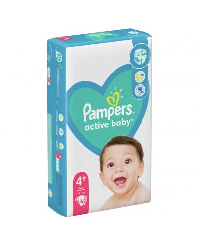 Бебешки пелени Pampers - Active Baby 4, 62 броя  - 8