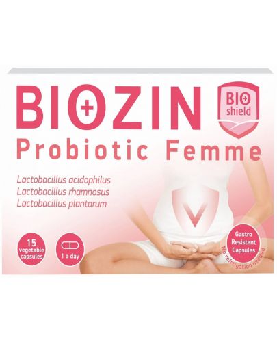 Biozin Probiotic Femme, 15 веге капсули, BioShield - 1