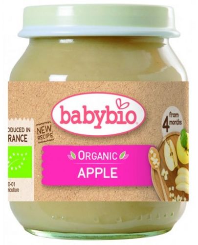 Био плодово пюре Babybio - Ябълки, 130 g - 1