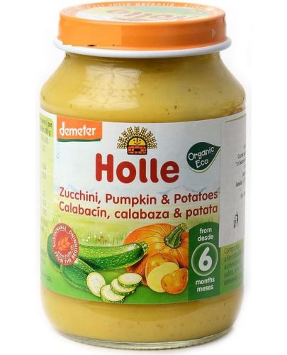 Био зеленчуково пюре Holle - Тиквички, тиква и картофи, 190 g - 1