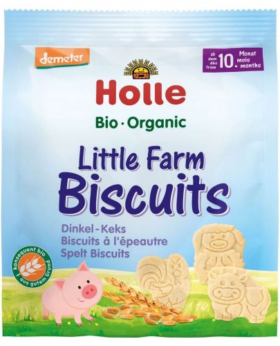 Био бисквити от спелта Holle - Ферма, 100 g - 1