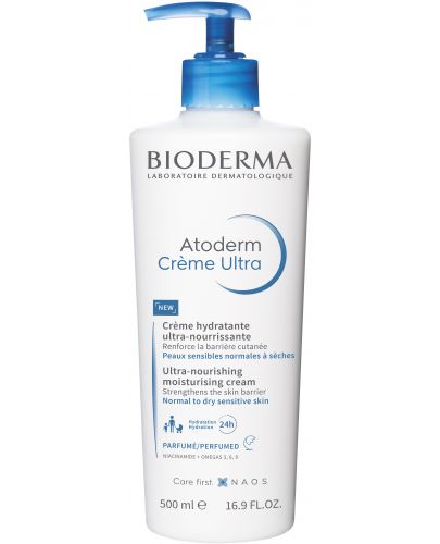 Bioderma Atoderm Успокояващ крем за лице и тяло Ultra, с аромат, 500 ml - 1
