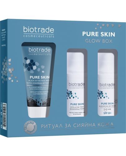Biotrade Pure Skin Комплект - Детокс гел, Ексфолиращ тоник и Дневен крем, SPF50, 3 x 20 ml (Лимитирано) - 1