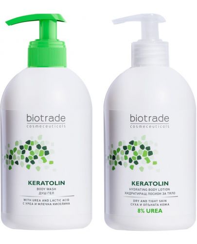 Biotrade Keratolin Body Комплект - Душ гел и Лосион за тяло, 8% урея, 2 x 400 ml - 1
