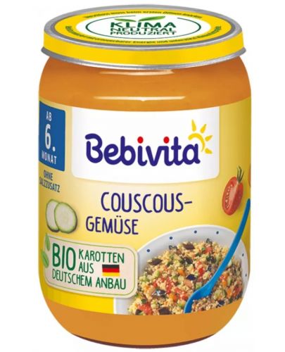 Био ястие Bebivita - Кускус със зеленчуци, 190 g - 1