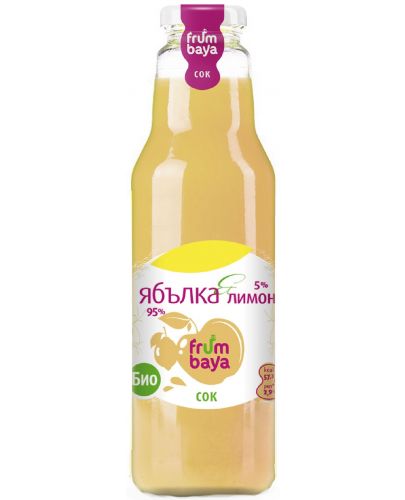 Био сок Frumbaya - Ябълка и лимон, 750 ml - 1