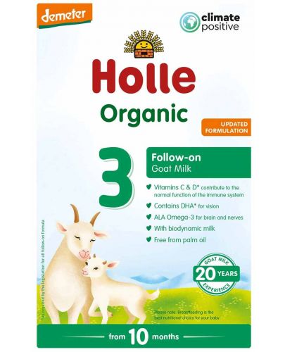 Био козе мляко за подрастващи Holle Organic 3, 400 g - 2