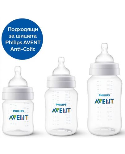 Биберони за новородено Philips Avent Classic+ - Anti-colic Slow, 2 броя - 3