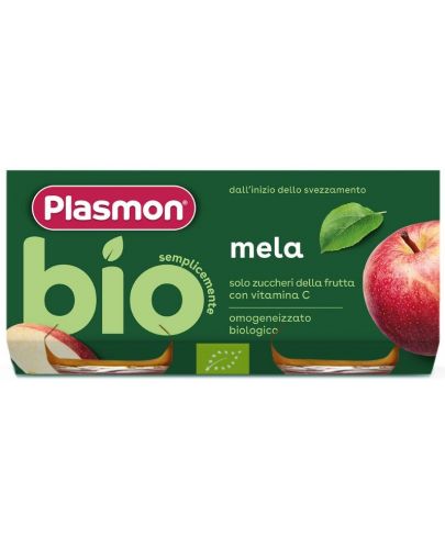 Био пюре Plasmon - Ябълка, 6 м+, 2 х 80 g  - 1