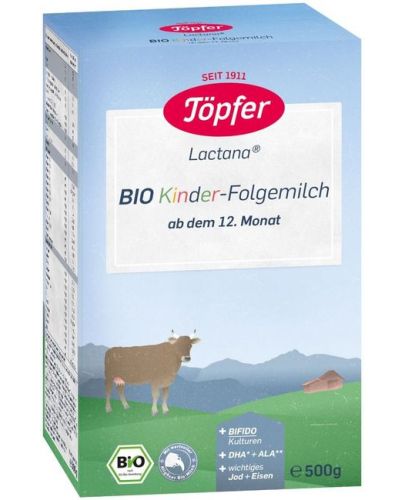Био мляко за малки деца Töpfer Lactana, KINDER, опаковка 500 g - 1