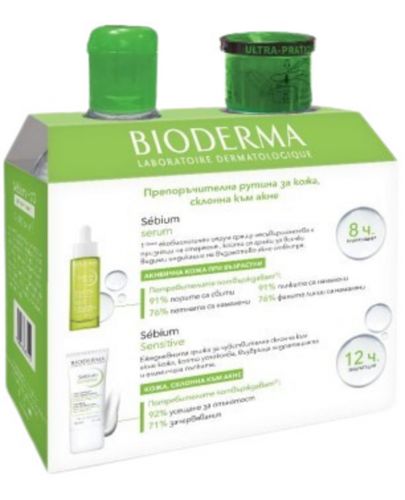 Bioderma Sébium Комплект - Мицеларна вода H2O, с помпа, 2 x 500 ml - 3