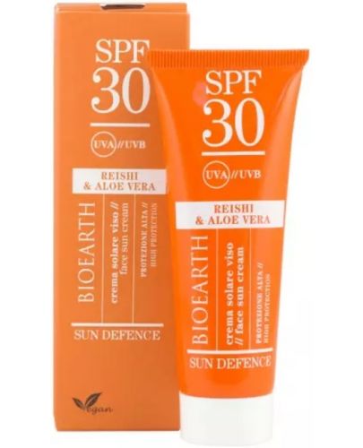 Bioearth Слънцезащитен крем за лице, SPF 30+, 50 ml - 1