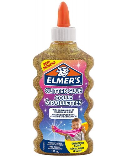 Блестящо лепило Elmer's Glitter Glue - 177 ml, златисто - 1