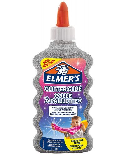 Блестящо лепило Elmer's Glitter Glue - 177 ml, сребристо - 1