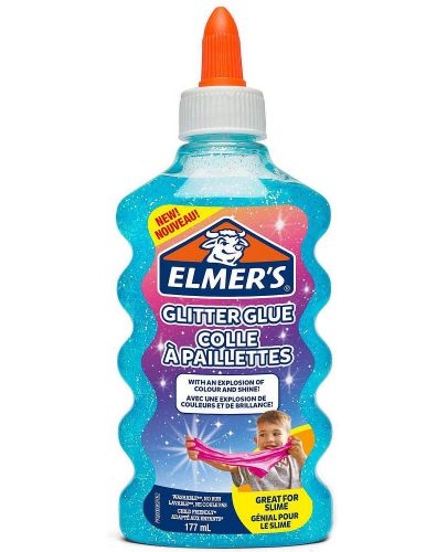 Блестящо лепило Elmer's Glitter Glue - 177 ml, синьо - 1