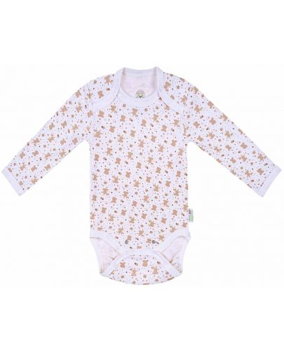Боди с дълъг ръкав Bio Baby - Органичен памук, 80 cm, 12 месеца   - 1