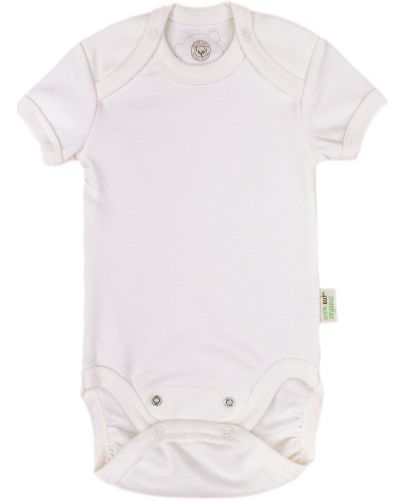 Боди с къс ръкав Bio Baby - органичен памук, 68 cm, 4-6 месеца, бяло - 1