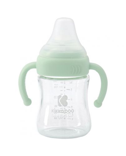 Бебешко стъклено шише Kikka Boo - 180 ml, мента - 1