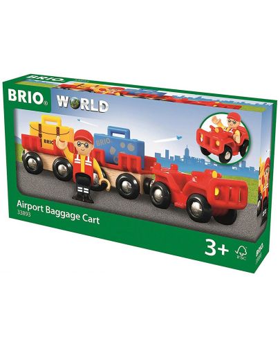 Игрален комплект от дърво Brio World - Количка за багаж - 3