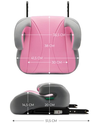 Бустерна седалка за кола KinderKraft - I-Boost, i-Size, 135-150 cm, Pink - 5