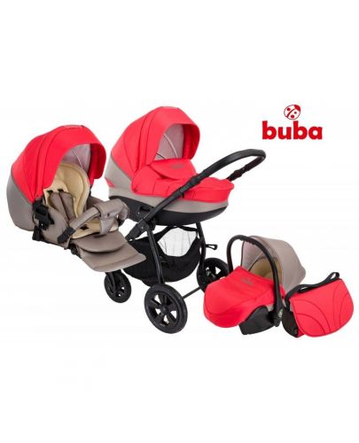 Комбинирана детска количка BUBA - City 3в1, корал - 1