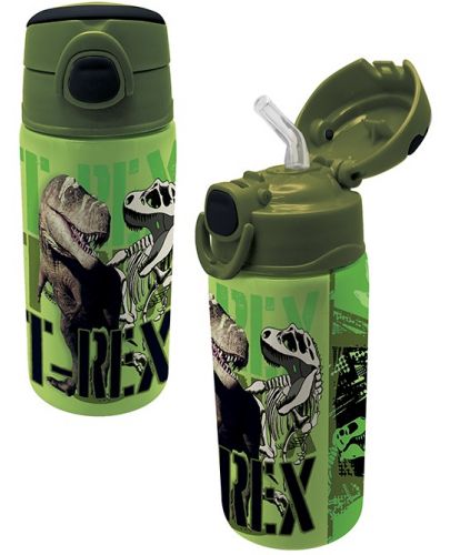 Бутилка за вода Graffiti T-Rex - Зелена, 500 ml - 1