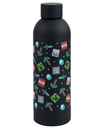 Бутилка за вода Uwear - Minecraft Icon Black, 500 ml - 1