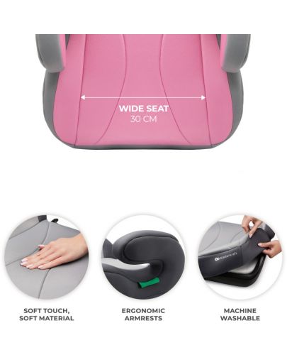 Бустерна седалка за кола KinderKraft - I-Boost, i-Size, 135-150 cm, Pink - 4