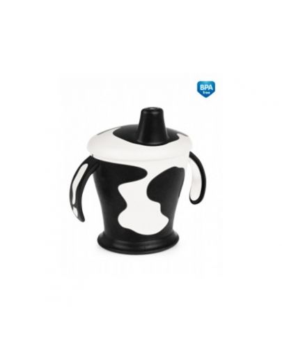 Canpol Нетечаща чаша с твърд накрайник Cow cup Черна - 1