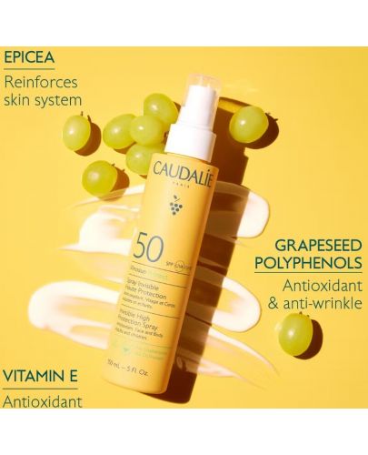 Caudalie Vinosun Protect Невидим слънцезащитен спрей за лице и тяло, SPF50, 150 ml - 3