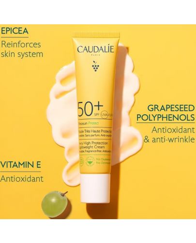 Caudalie Vinosun Protect Слънцезащитен крем за лице, SPF50+, 40 ml - 4